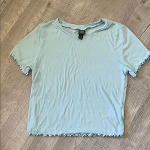 Super cute light blue cropped shirt